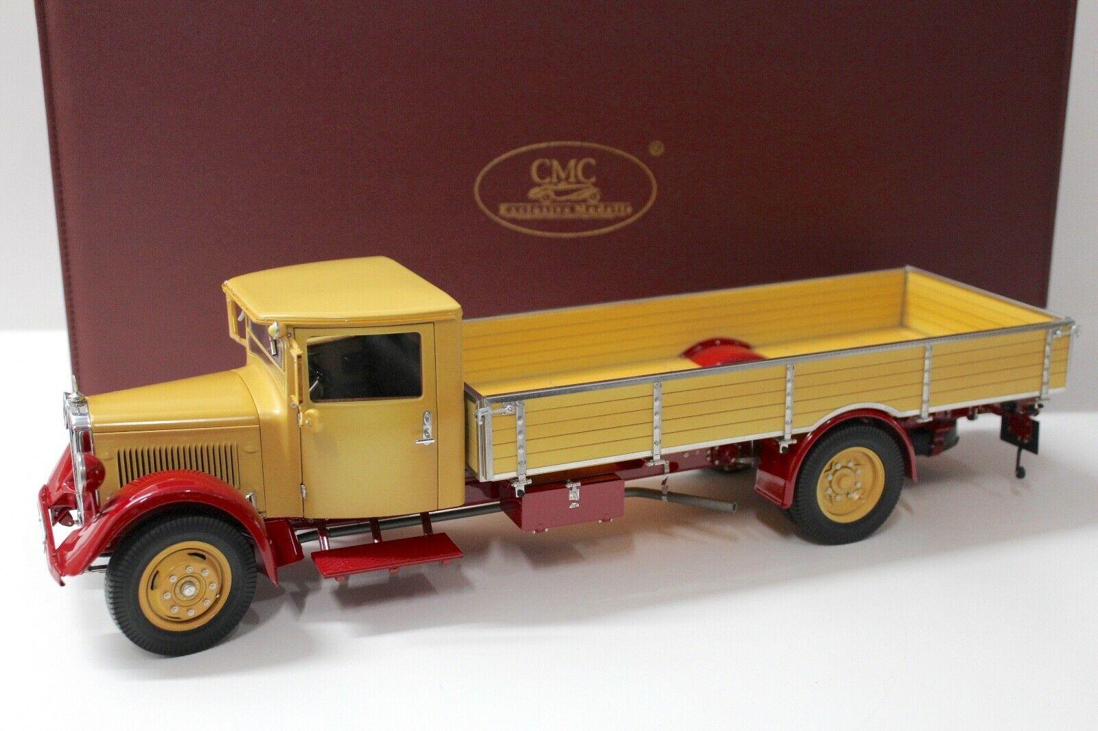 ID 45434 orig.jpg 1:18 CMC Mercedes LO 2750 LKW mit Pritsche yellow
