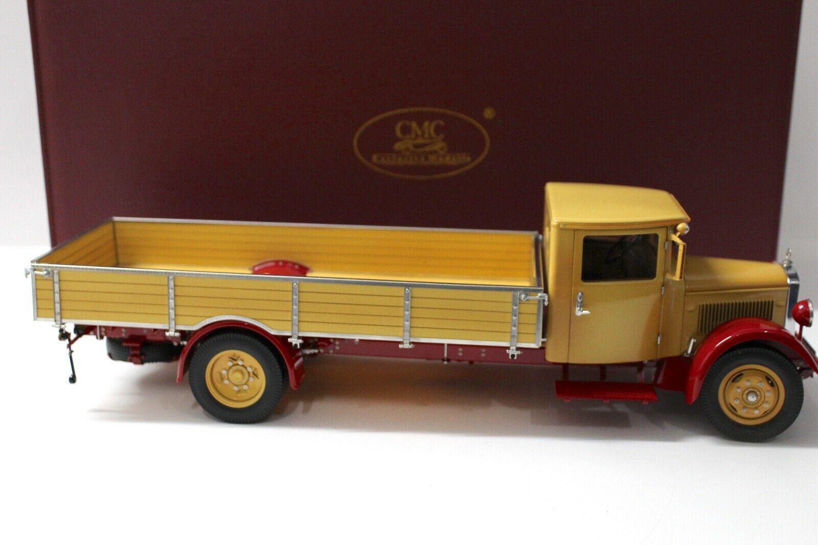 1:18 CMC Mercedes LO 2750 LKW mit Pritsche yellow