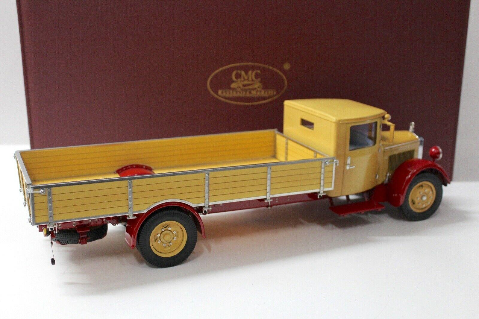 1:18 CMC Mercedes LO 2750 LKW mit Pritsche yellow