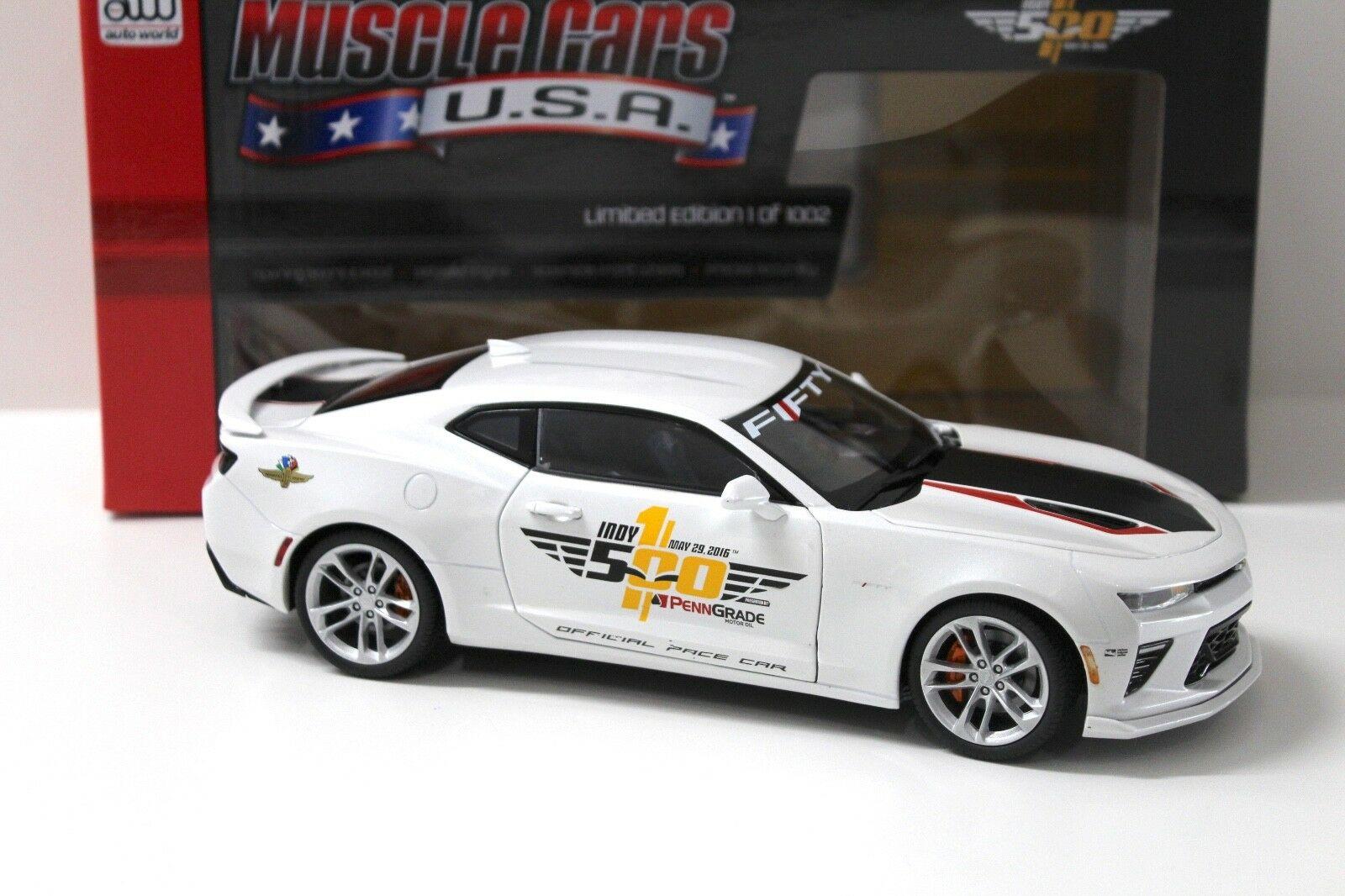 1:18 Auto World 2017 Chevrolet Camaro SS Indy 500 Pace white