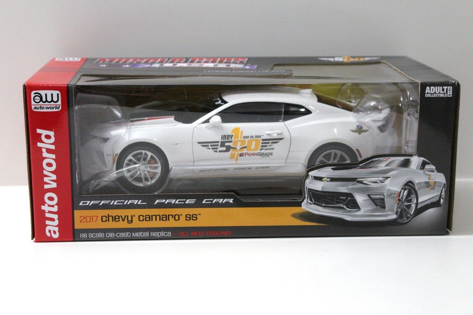 1:18 Auto World 2017 Chevrolet Camaro SS Indy 500 Pace white