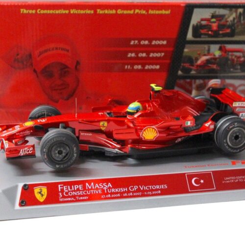 1:18 Hot Wheels Ferrari F1 F2008 Turkish GP Victories Massa
