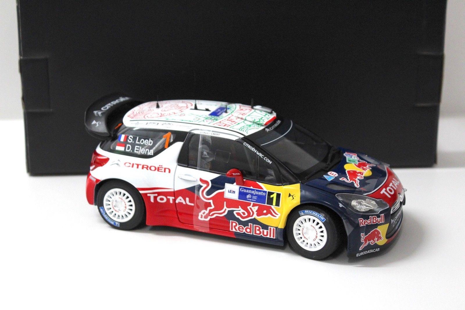 1:18 Norev Citroen DS3 Rallye WRC #1 Loeb Mexico 2011 Red Bull Racing