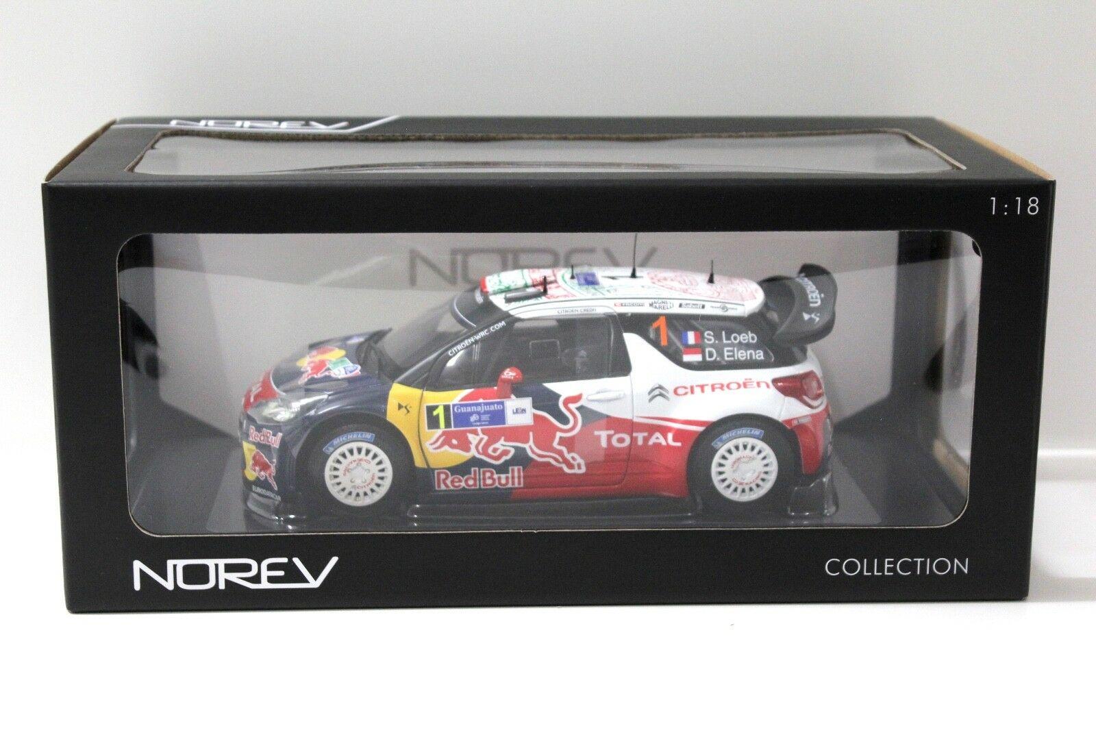 1:18 Norev Citroen DS3 Rallye WRC #1 Loeb Mexico 2011 Red Bull Racing