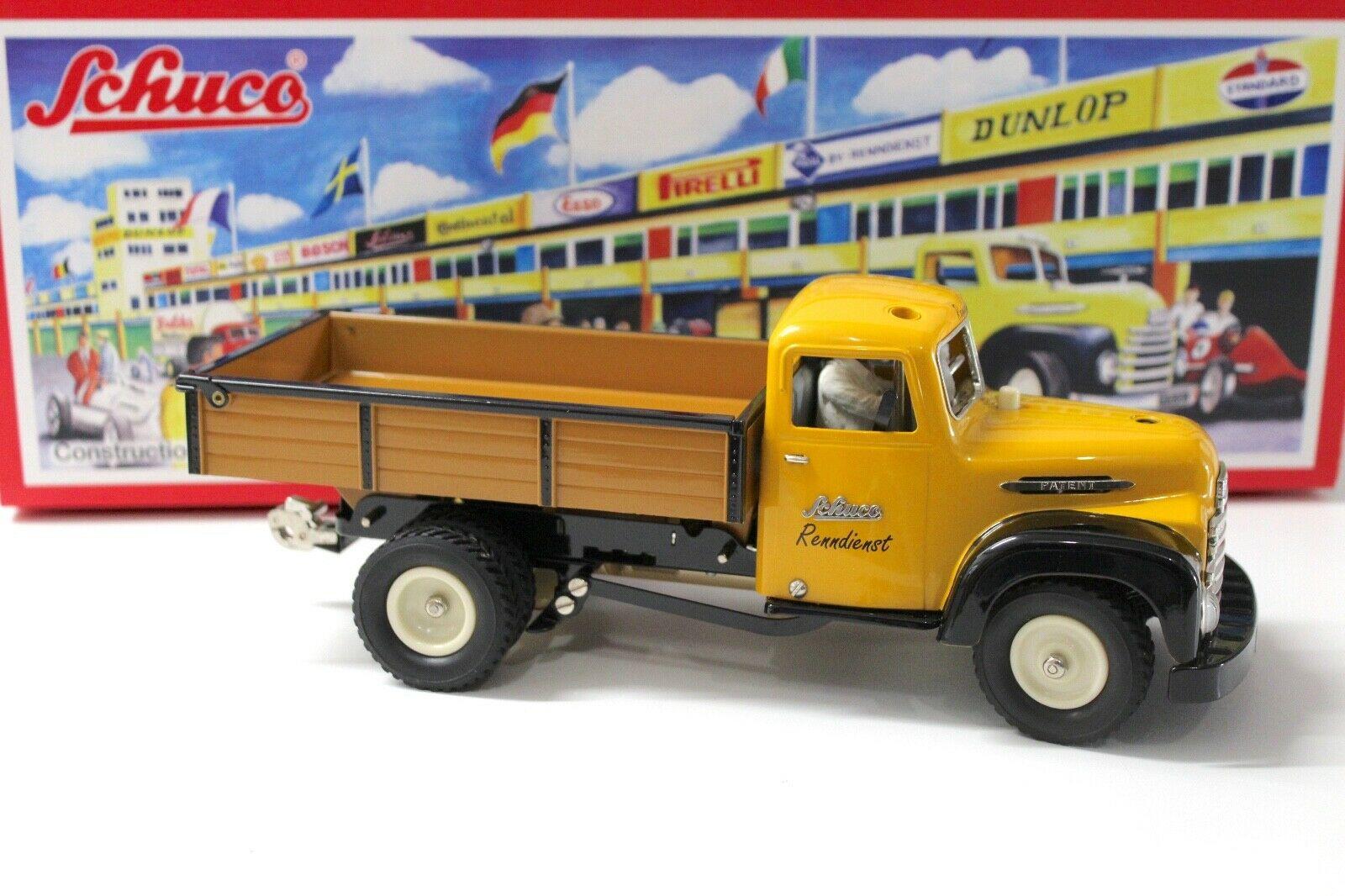 Schuco Construction Pritschenwagen LKW Schuco Renndienst yellow