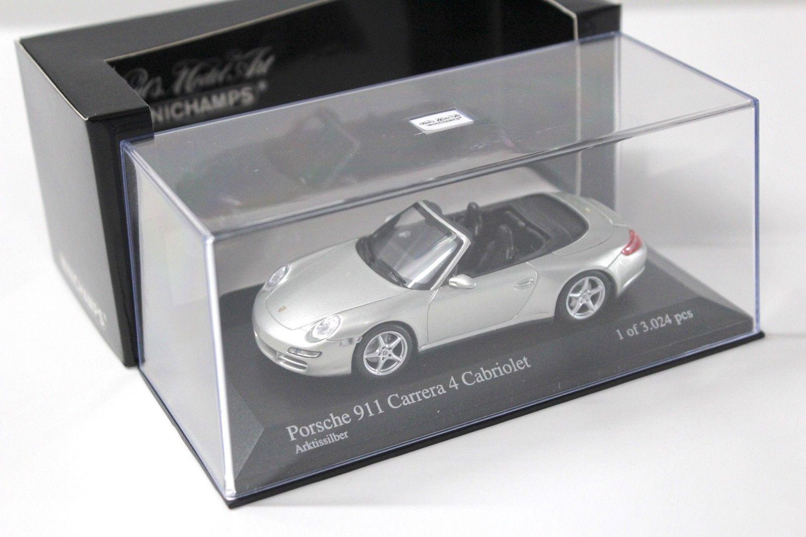 1:43 Minichamps Porsche 911 997 Carrera 4 Cabriolet silver