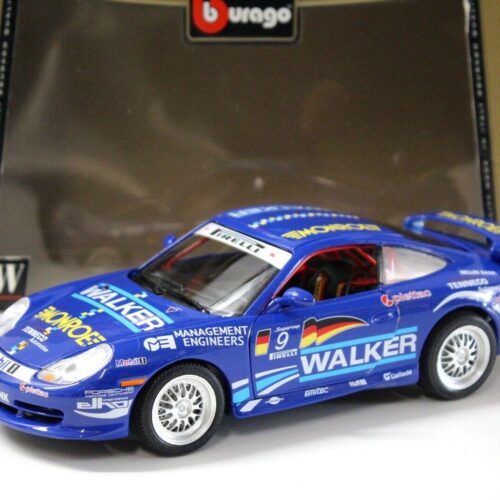1:18 Bburago Porsche 911 996 GT3 Cup #9 Walker blue