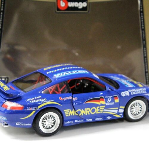1:18 Bburago Porsche 911 996 GT3 Cup #9 Walker blue