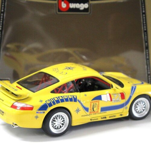 1:18 Bburago Porsche 911 996 GT3 Cup #22 Giraudy yellow