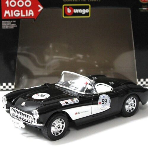1:18 Bburago Chevrolet Corvette 1957 black *MILLE MIGLIA*