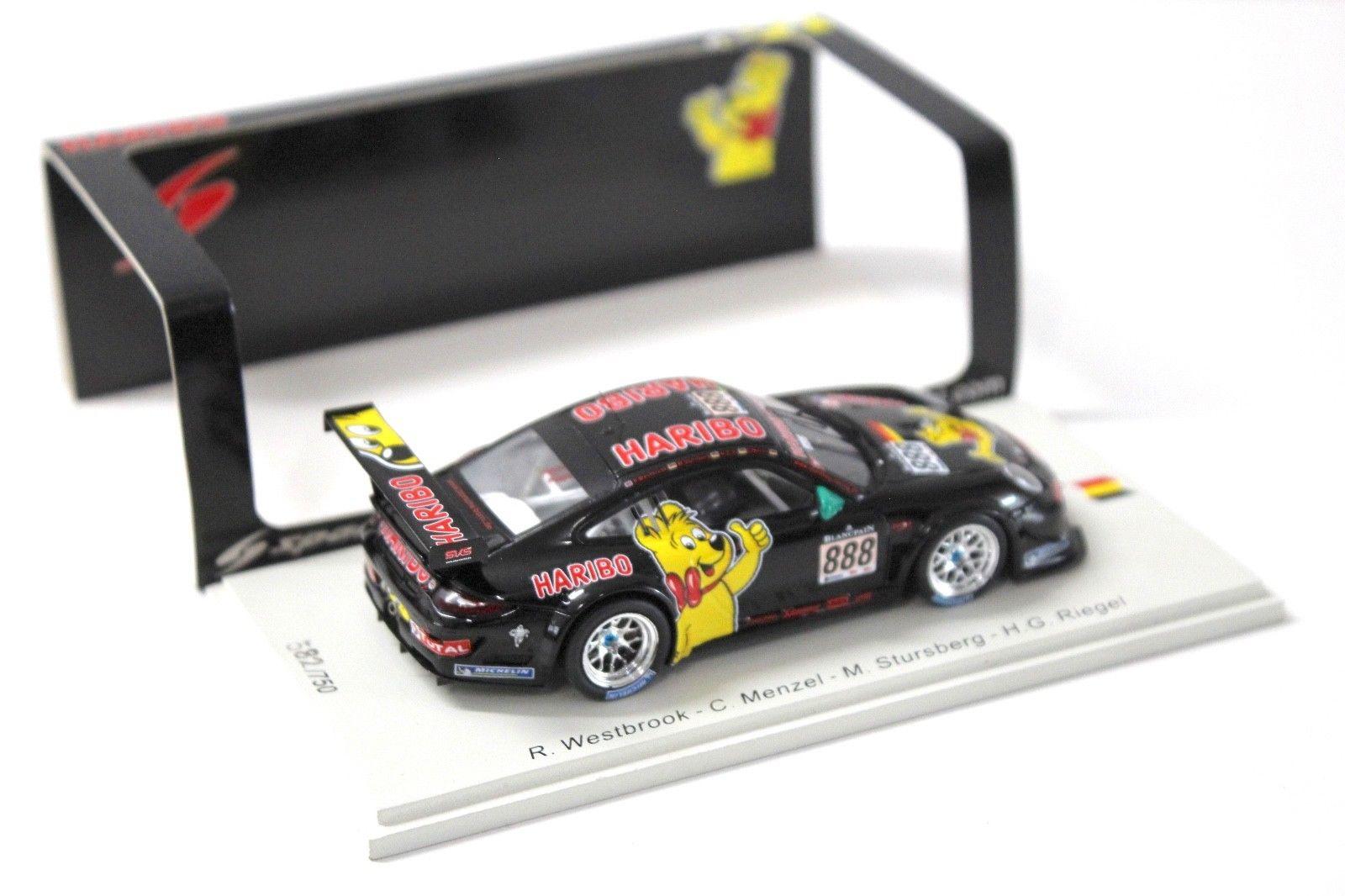 1:43 Spark Porsche 911 GT3 R 24h 2011 HARIBO #888 black