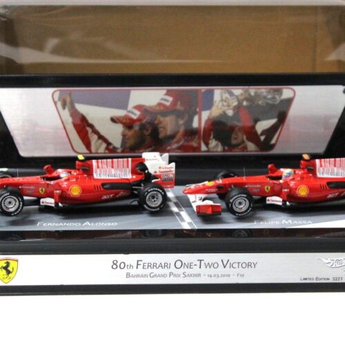 1:43 Hot Wheels SET F1 Ferrari F2010 80th One-Two Victory 2010 red