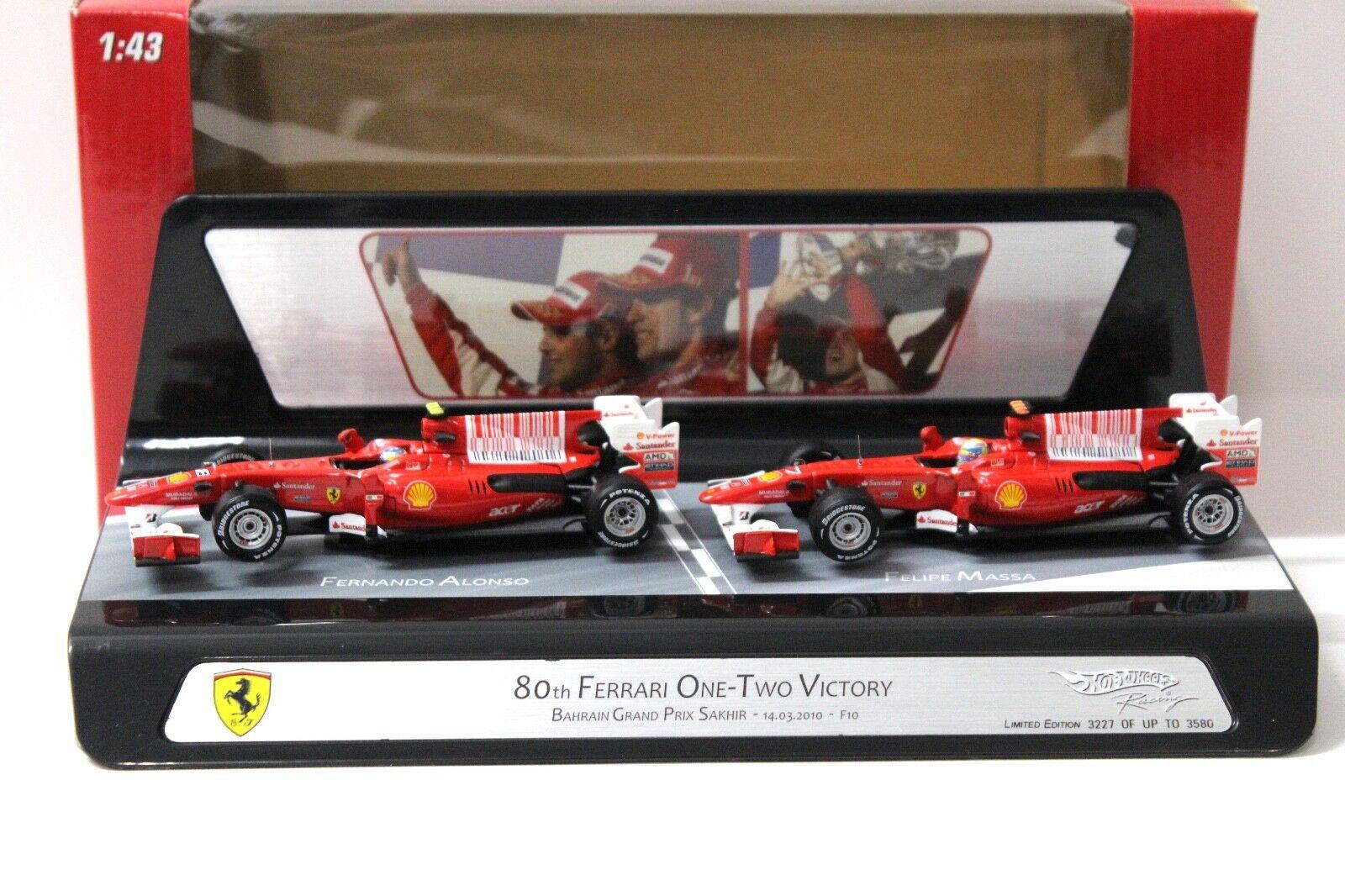 ID 47246 orig.jpg 1:43 Hot Wheels SET F1 Ferrari F2010 80th One-Two Victory 2010 red