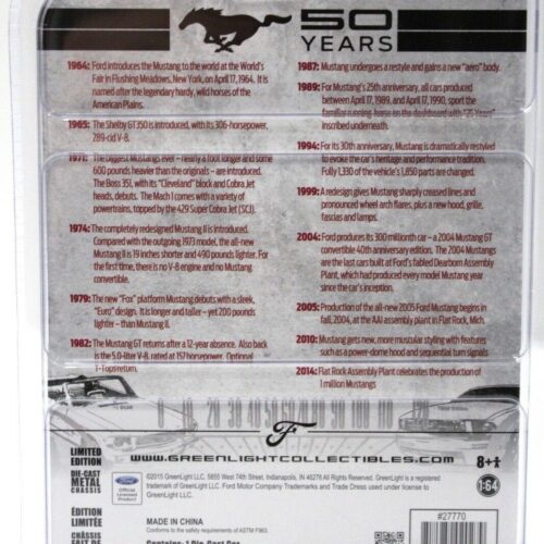 1:64 Greenlight Ford Mustang GT 1968 white *50 years*