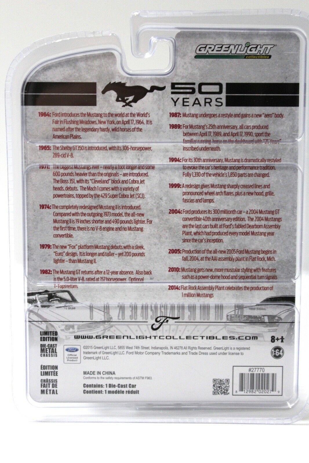 1:64 Greenlight Ford Mustang GT 1968 white *50 years*