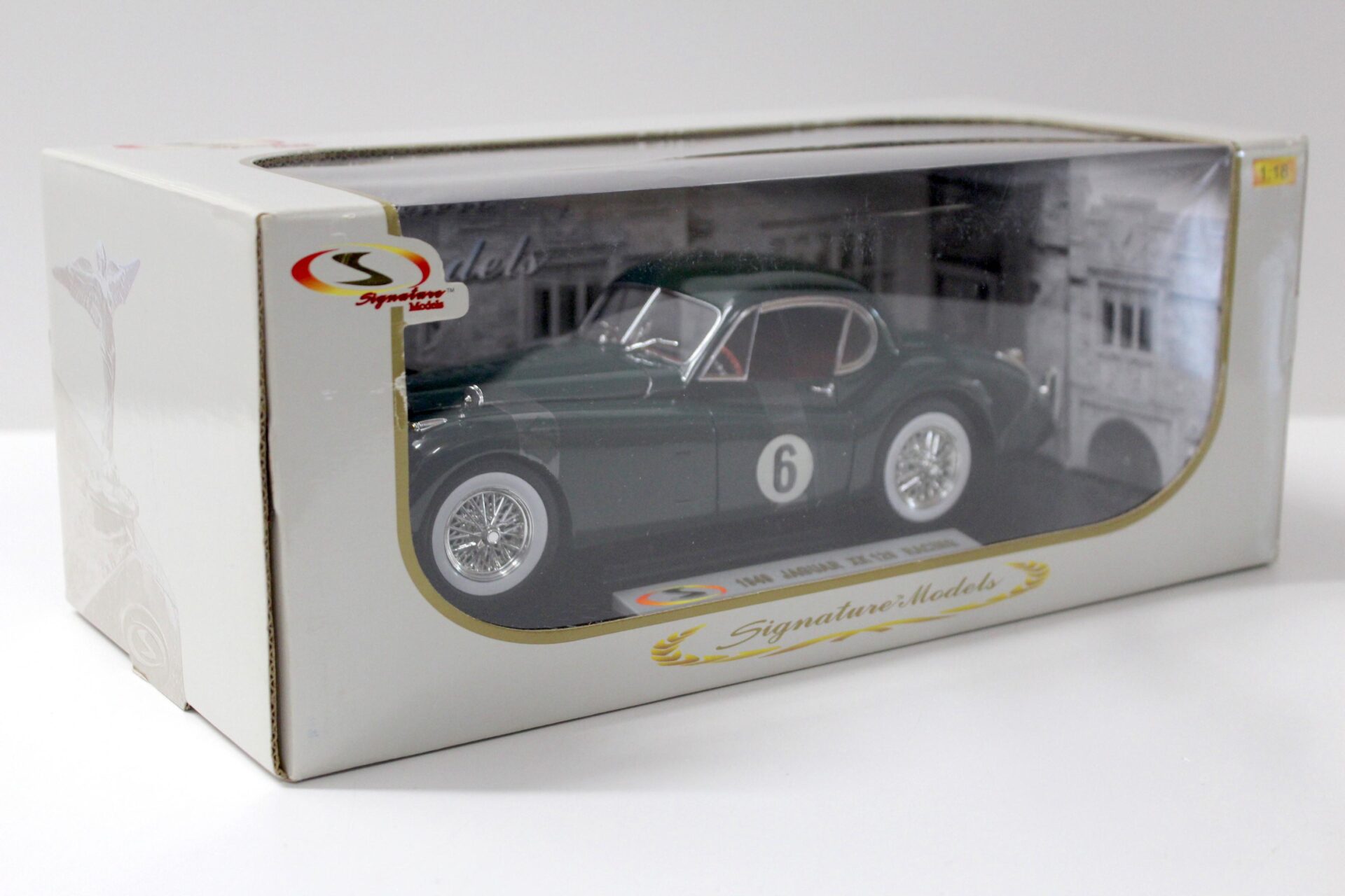 1:18 Signature Models 1949 Jaguar XK120 Coupe Racing #6 dark green