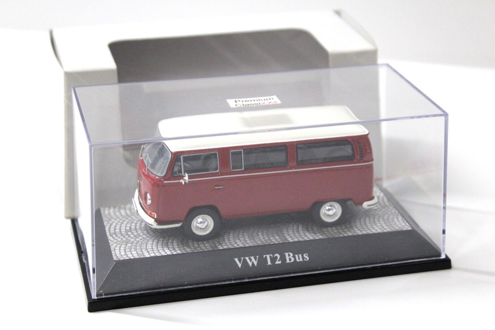 1:43 Premium ClassiXXs VW T2 Bus red/white