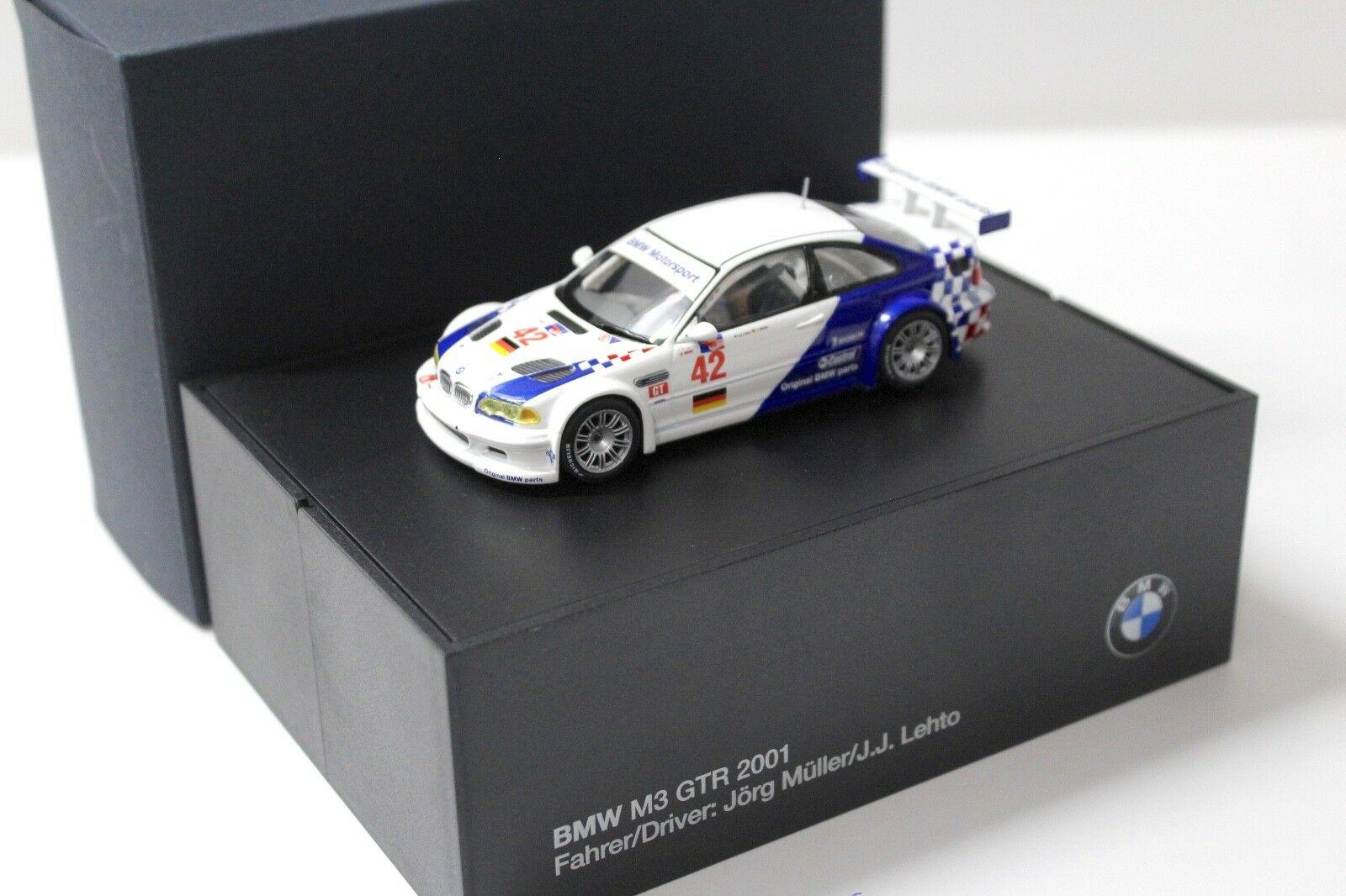 1:43 Minichamps BMW M3 GTR 2001 ALMS Müller/ Letho #42 DEALER VERSION