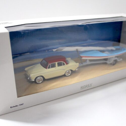 1:43 Norev Simca Aronde beige/ red + Trailer mit Segelboot blue