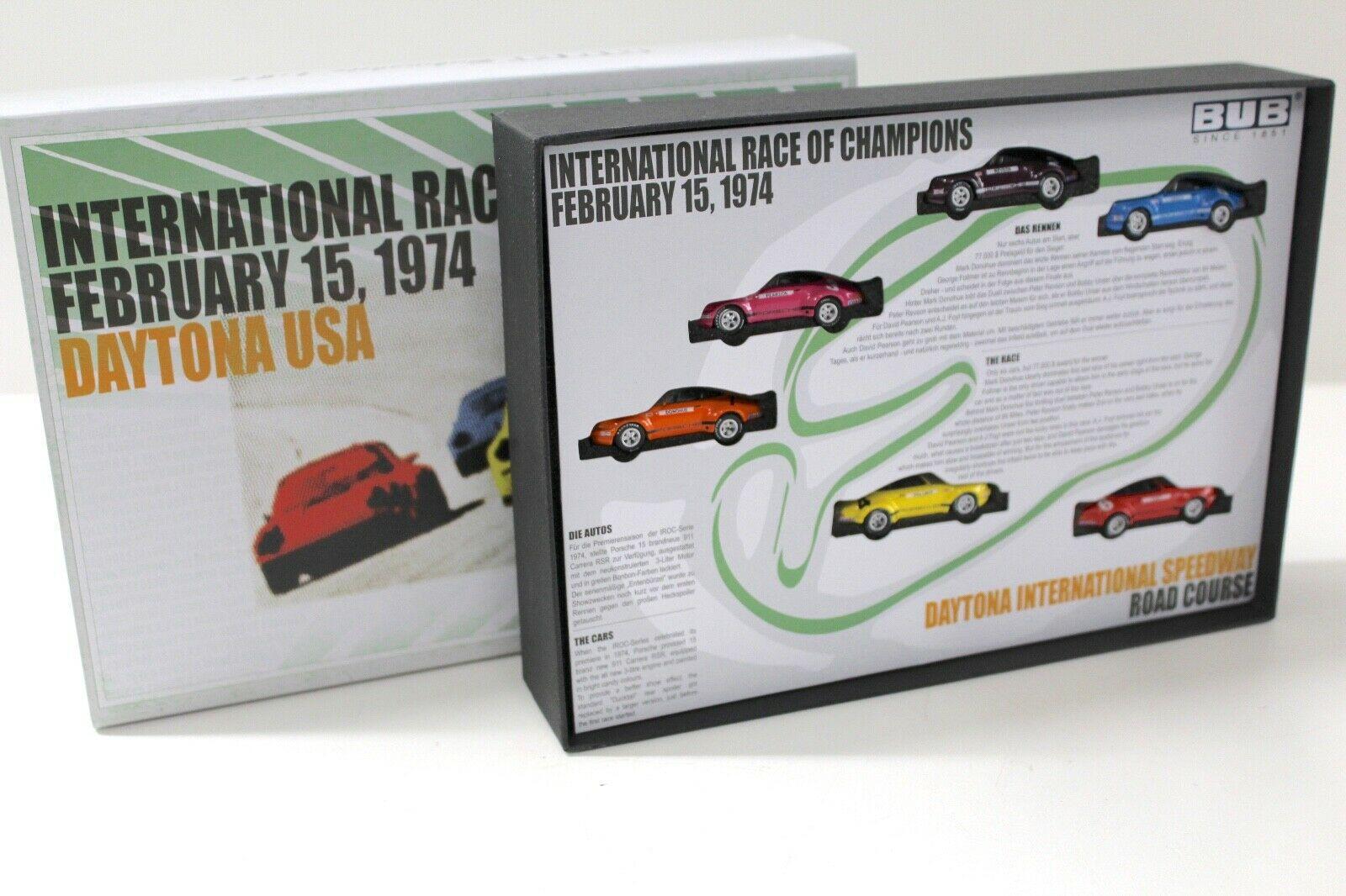 1:87 Bub mobil Porsche IROC SET Daytona USA 6x Porsche 911 3.0 RSR 1974