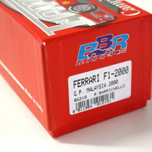 1:43 BBR Ferrari F1-2000 GP Malaysia R.Barrichello red