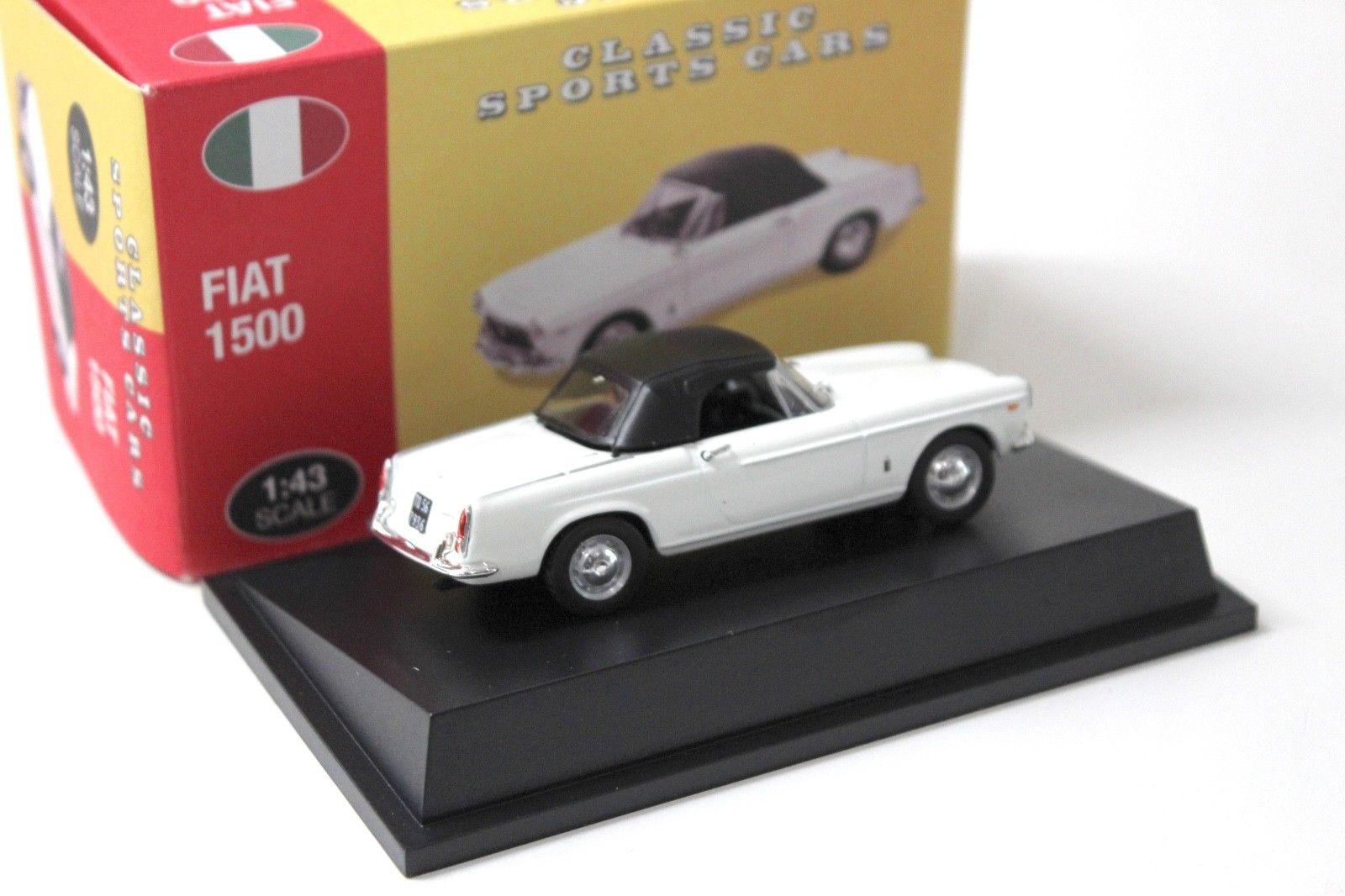 1:43 Atlas By Norev Fiat 1500 Cabriolet white Classic Sport Cars