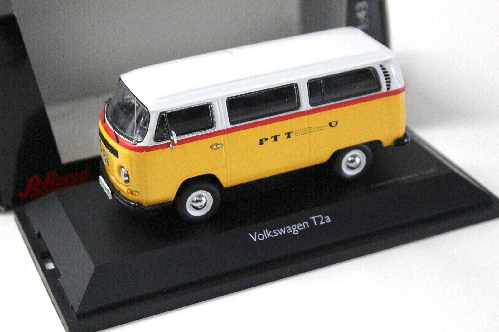 1:43 Schuco Volkswagen VW T2a PTT Schweizer Reisepost yellow