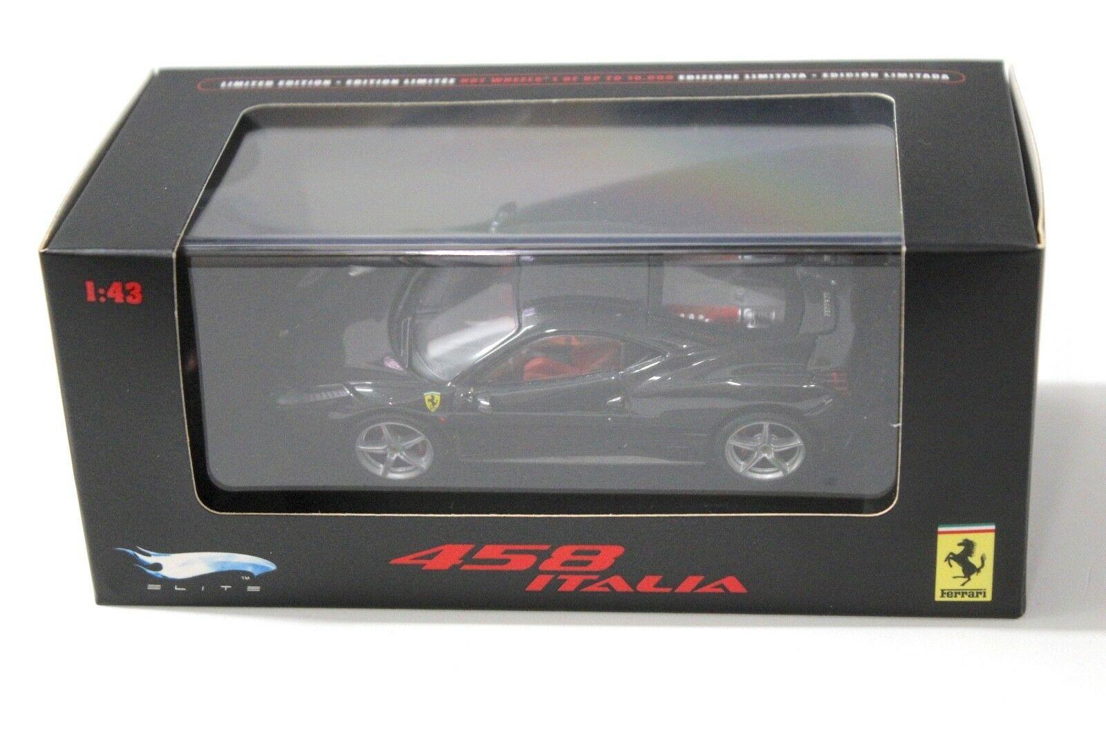 1:43 Hot Wheels Elite Ferrari 458 Italia Coupe black