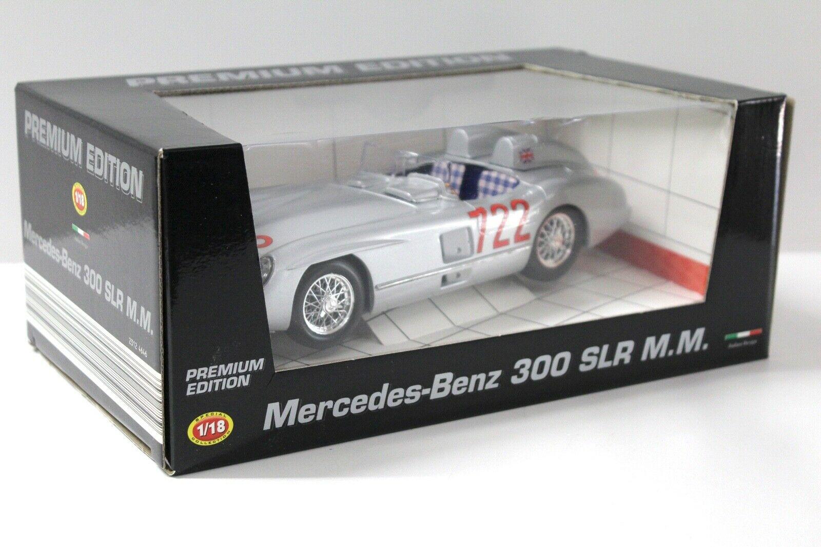 1:18 Bburago Mercedes 300SLR Mille Miglia #722 silver