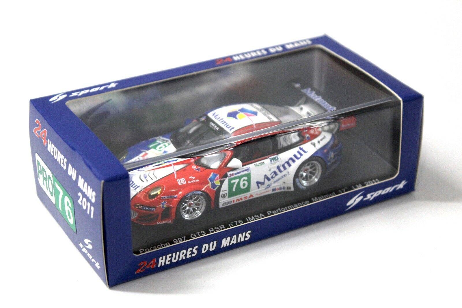 1:43 Spark Porsche 911 997 GT3 RSR #76 IMSA Matmut LM 2011