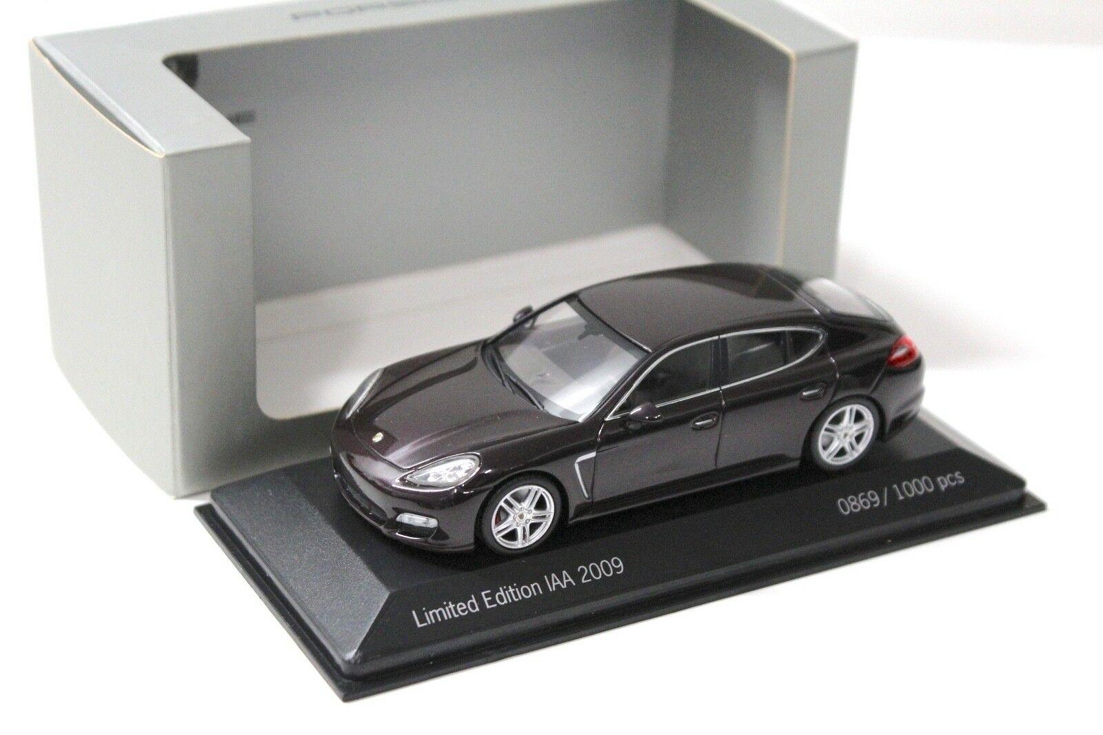 1:43 Minichamps Porsche Panamera Turbo IAA 2009 dark red DEALER VERSION