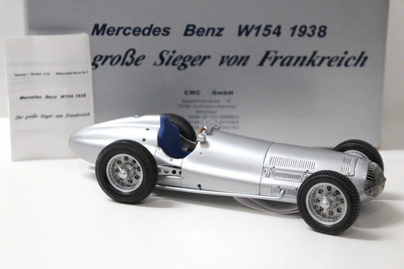 1:18 CMC Mercedes W154 Sieger Frankreich 1938 silver