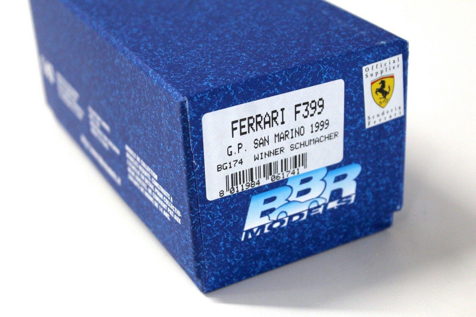 1:43 BBR F1 Ferrari F399 GP San Marino 1999 M.Schumacher