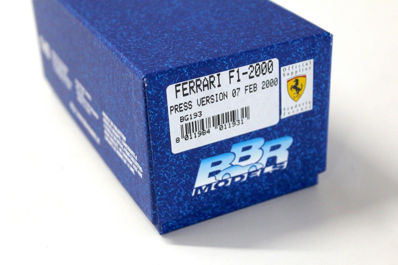 1:43 BBR Ferrari F1-2000 Press Version 07 FEB 2000