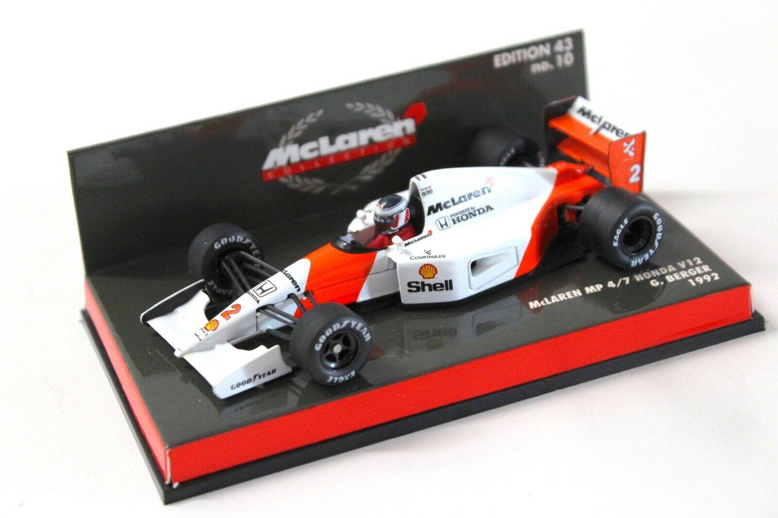 1:43 Minichamps McLaren MP4/7 Honda V12 G.Berger 1992