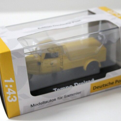 1:43 Schuco Tempo Dreirad Pritsche Deutsche Post yellow