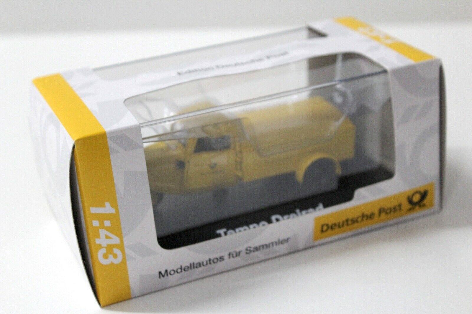 1:43 Schuco Tempo Dreirad Pritsche Deutsche Post yellow