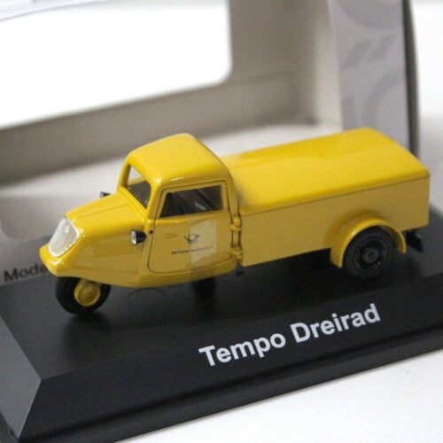 1:43 Schuco Tempo Dreirad Pritsche Deutsche Post yellow