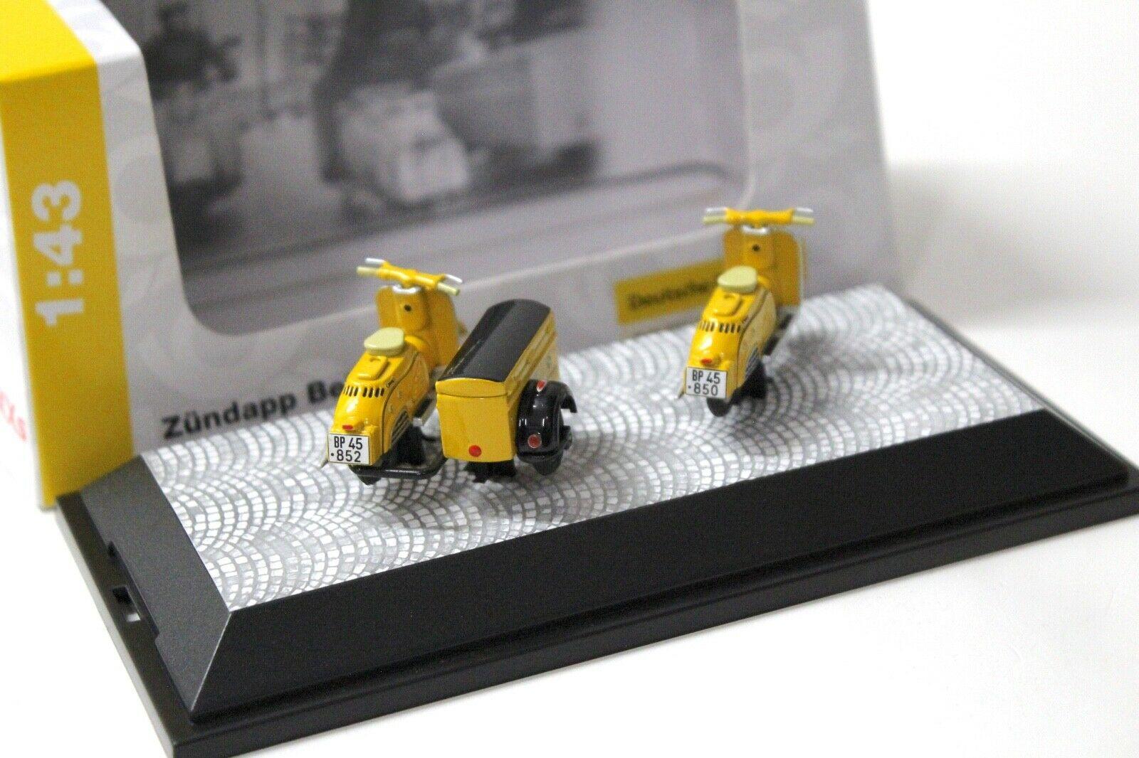 1:43 Premium ClassiXXs Zündapp Bella R204 Set DB Post yellow