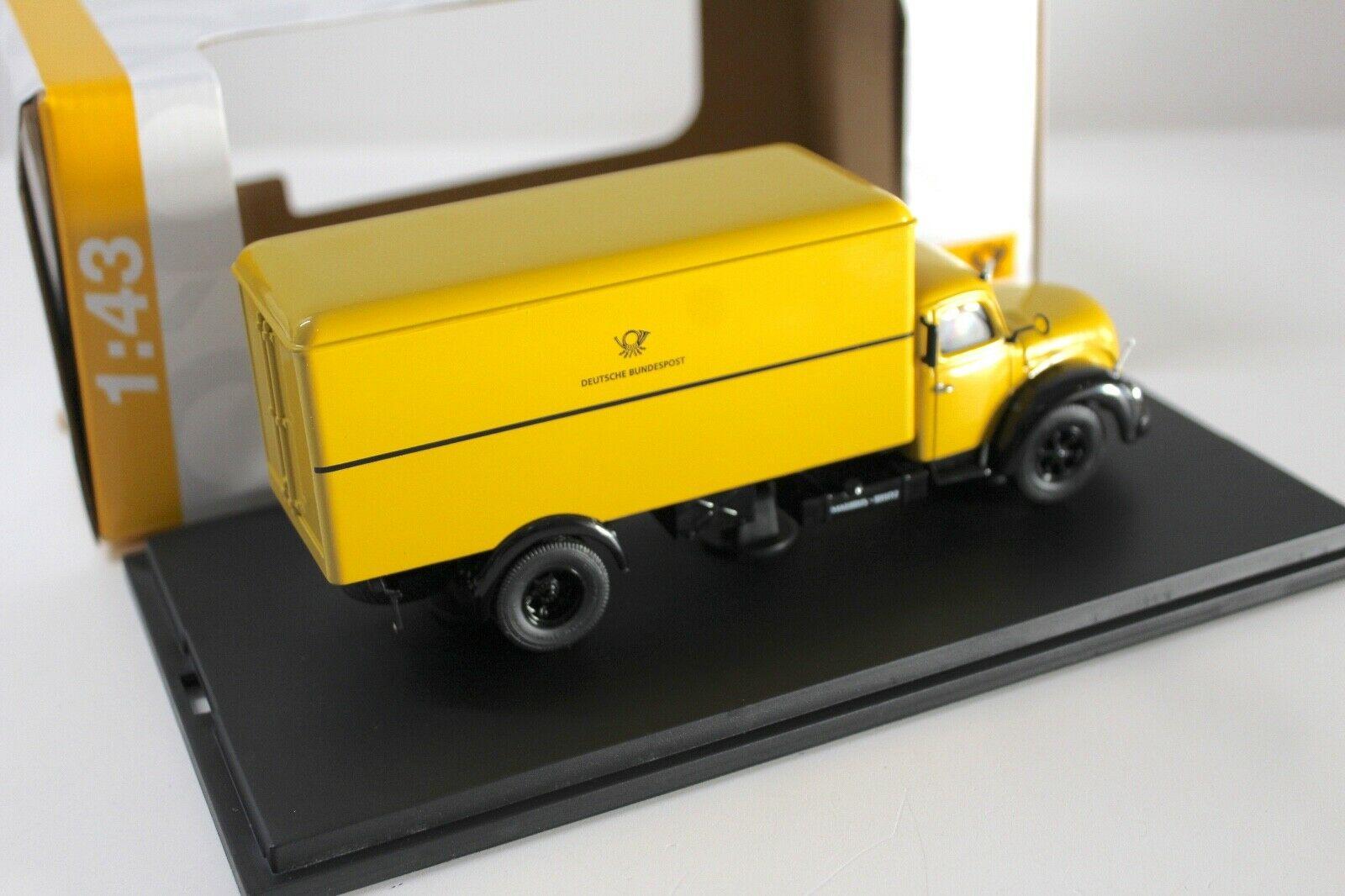 1:43 Schuco Magirus S6500 Rundhauber Kasten Deutsche Post yellow