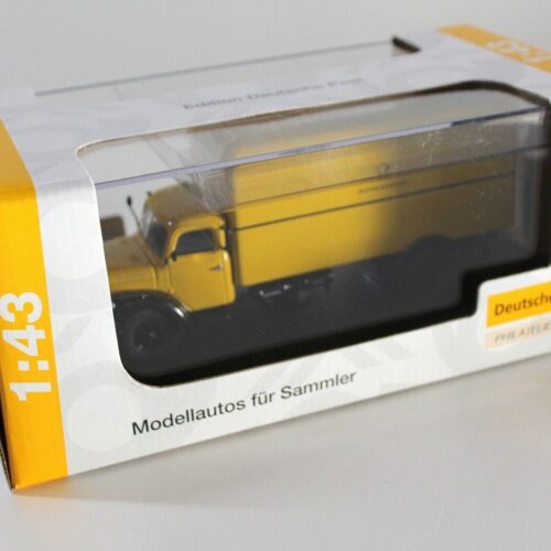 1:43 Schuco Magirus S6500 Rundhauber Kasten Deutsche Post yellow