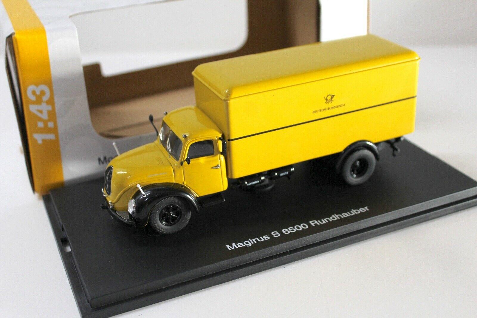 ID 50711 orig.jpg 1:43 Schuco Magirus S6500 Rundhauber Kasten Deutsche Post yellow