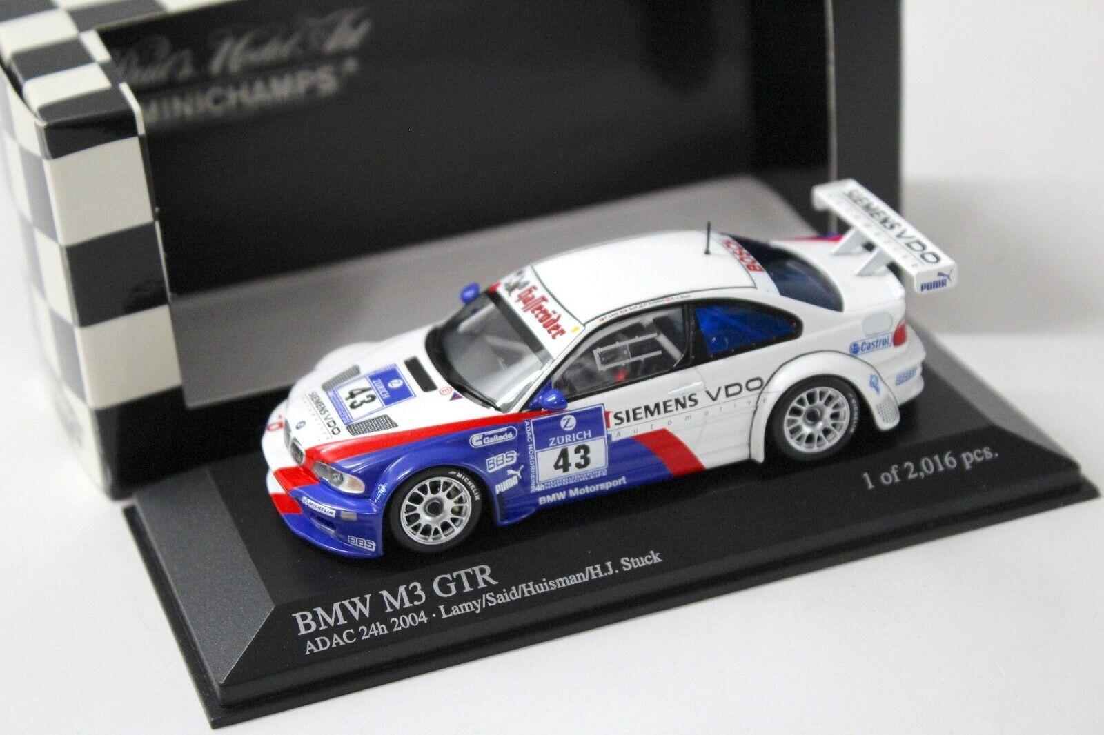 1:43 Minichamps BMW M3 GTR ADAC 24h 2004 Lamy/ Stuck #43