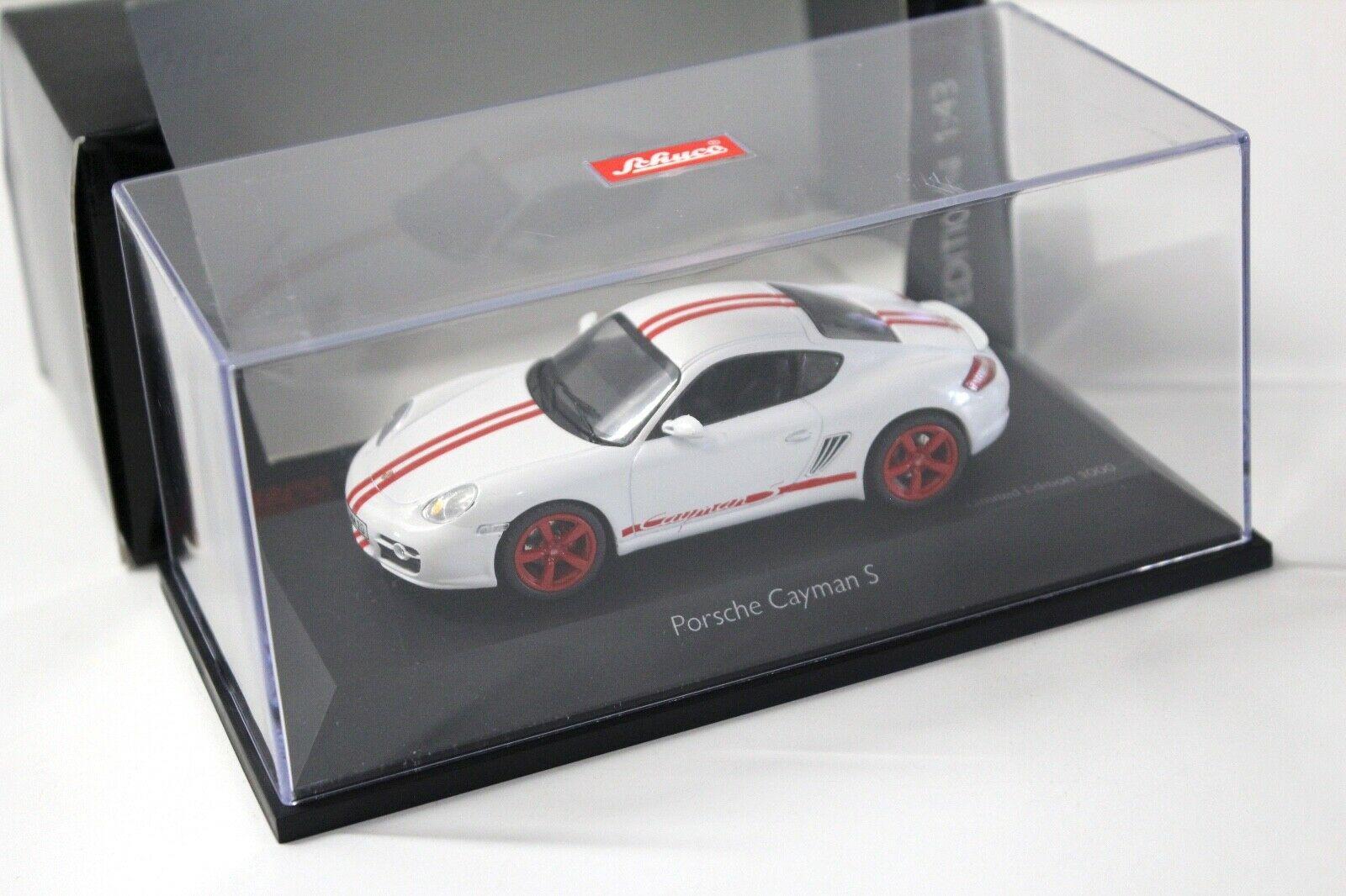 1:43 Schuco Porsche Cayman S white red Stripes