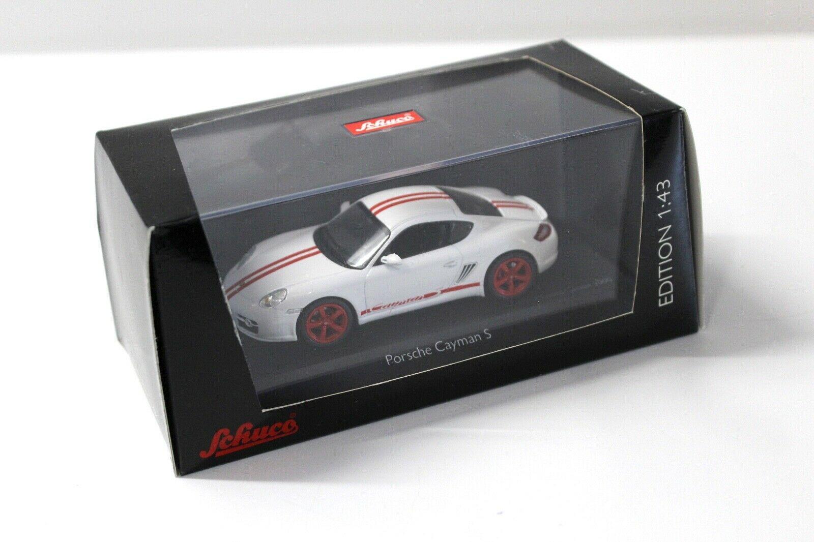 1:43 Schuco Porsche Cayman S white red Stripes
