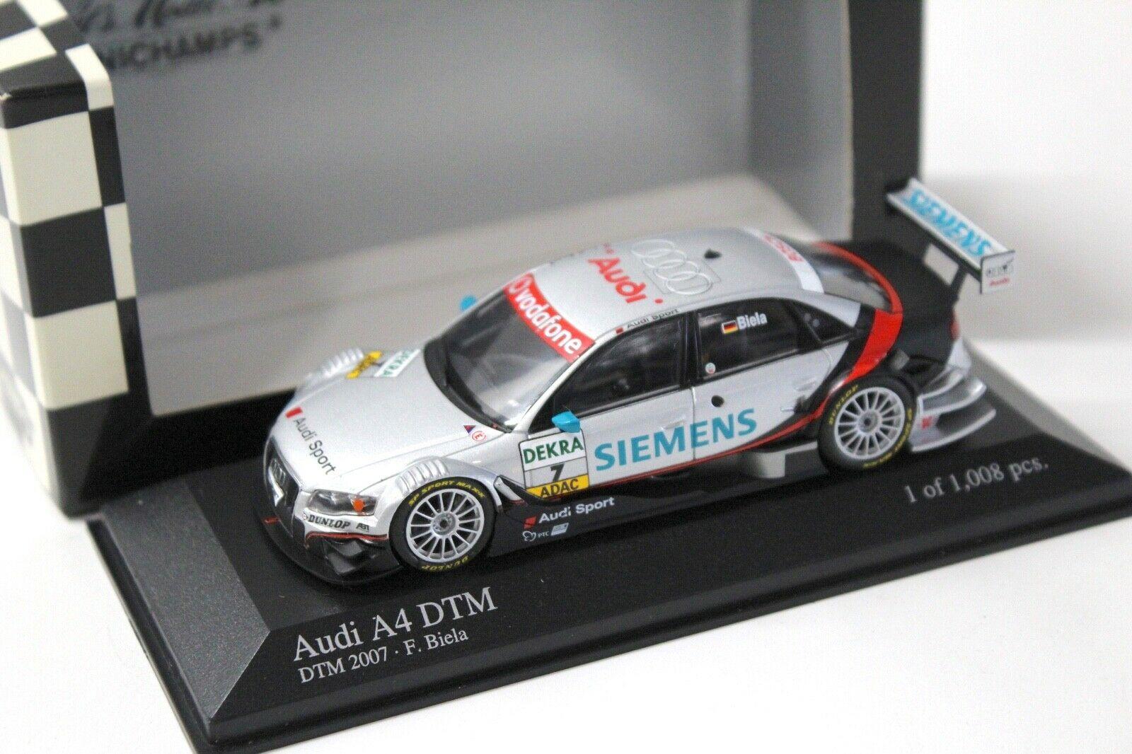 1:43 Minichamps Audi A4 DTM 2007 Biela #7 Siemens silver