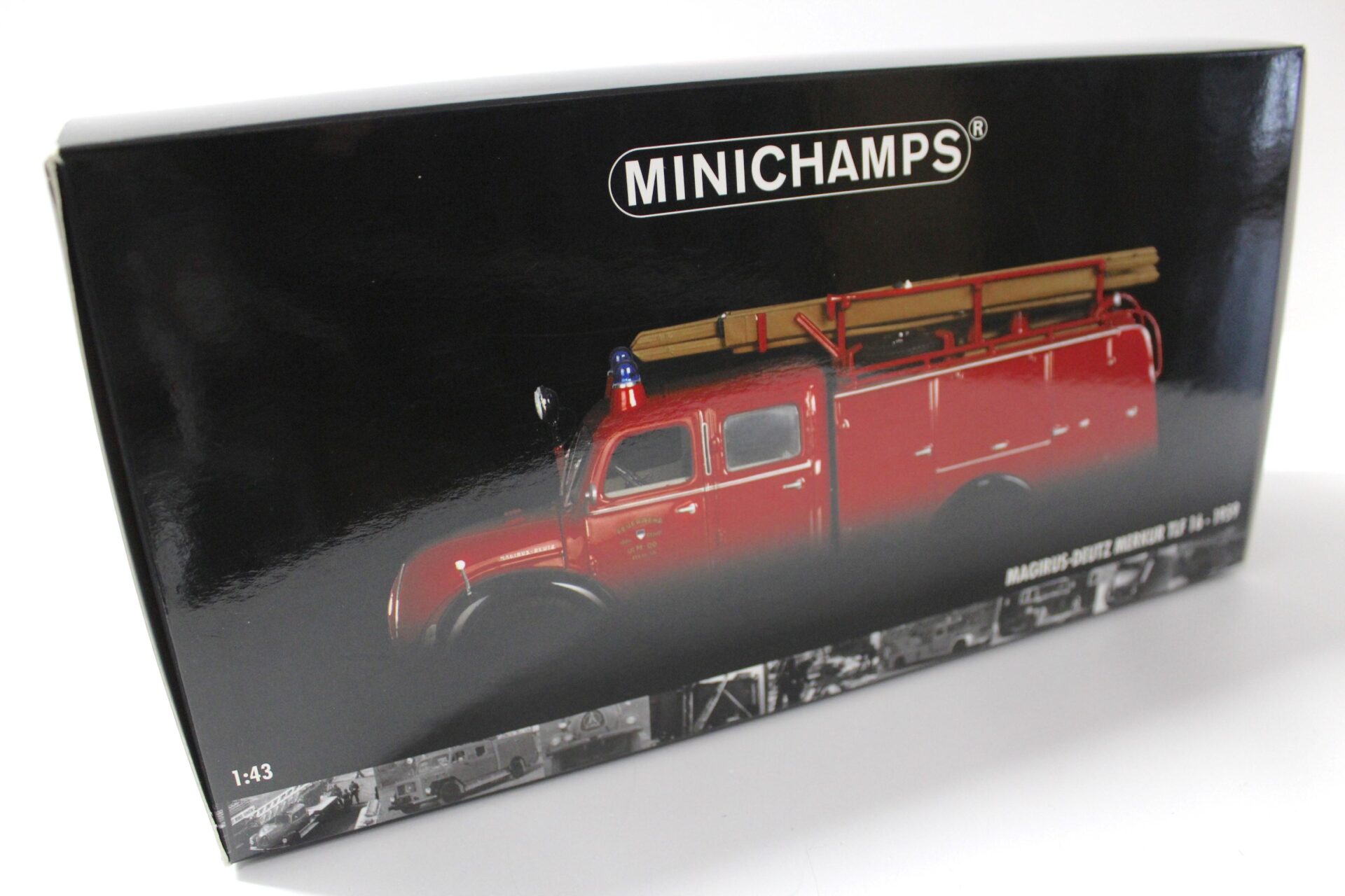 1:43 Minichamps Magirus Deutz Merkur TLF 16 Feuerwehr Ulm 1959 red