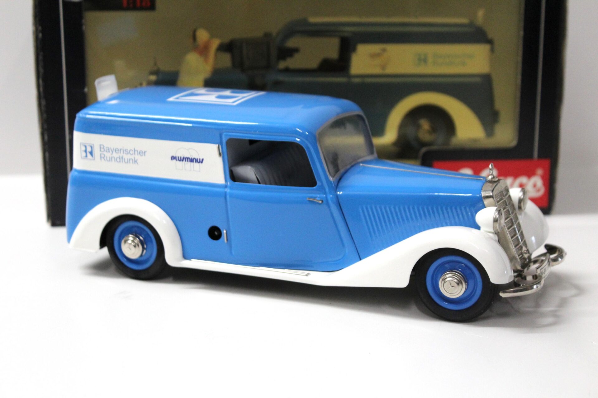 1:18 Schuco Mercedes 170V Kasten Kamerawagen BR Bayrischer Rundfunk