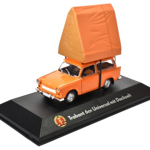 1:43 Atlas DDR Collection Trabant 601 Universal mit Dachzelt orange