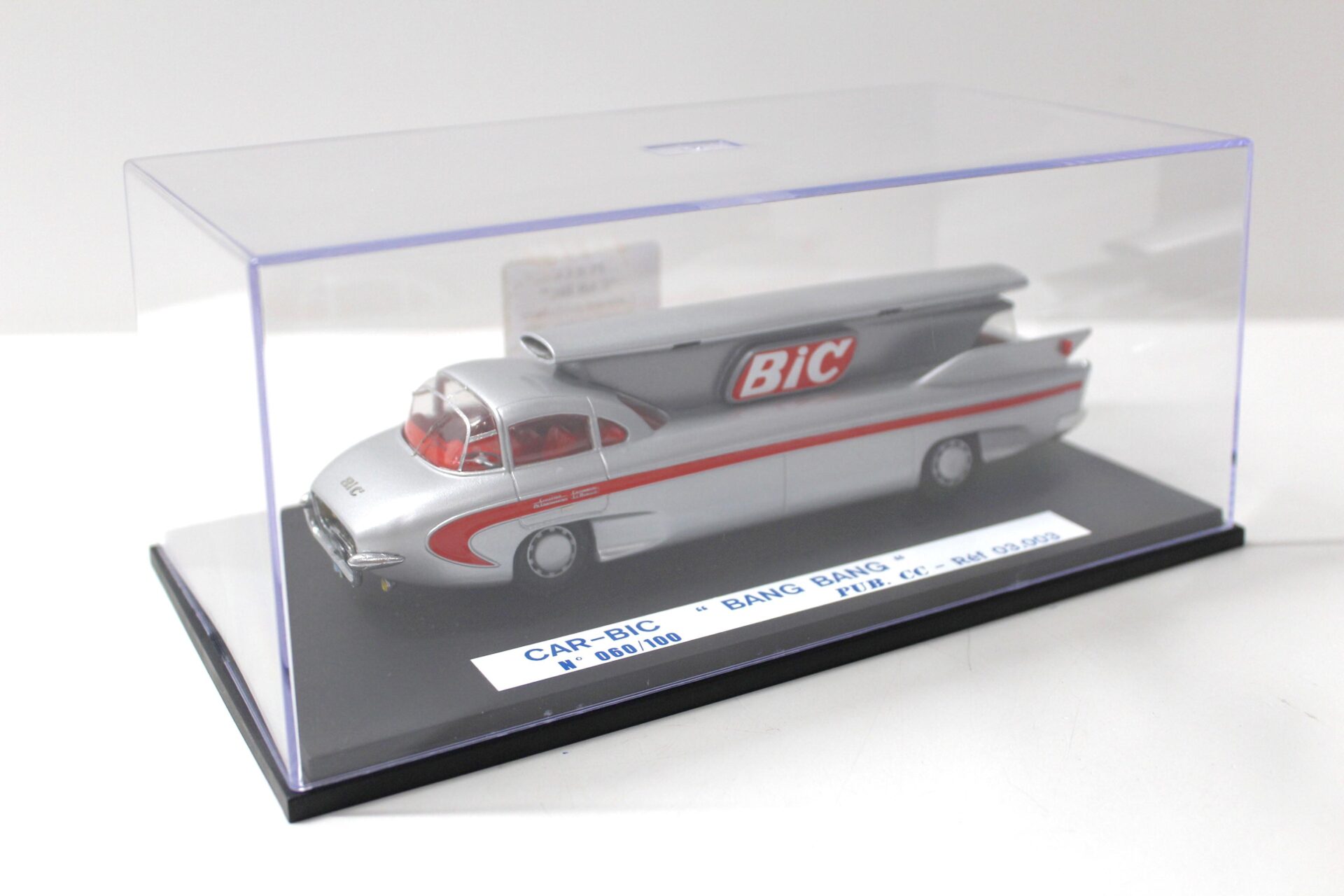 1:43 PUB.CC CAR-BIC "BANG-BANG" Advertising caravan cycle race 1955 silver
